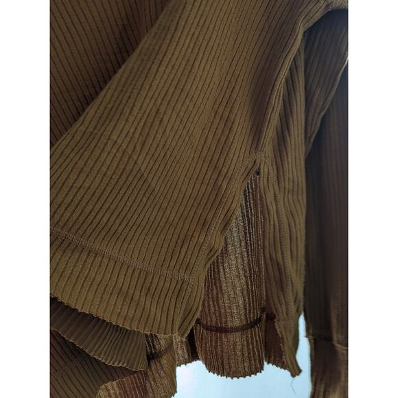 Ribbed Sweater‎ Long Sleeve V Neck Cozy Wild Fable Brown S Drop Shoulders Casual - Picture 6 of 10